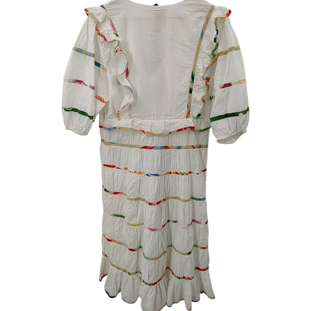 Farm Rio Mixed Off White Print Midi Dress Size Large Brand New With Tags - Picture 11 of 12